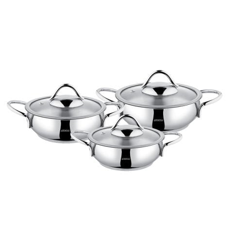 Amboss Stone 6 Parça İndüksiyon Tabanlı Paslanmaz Çelik Sahan Seti