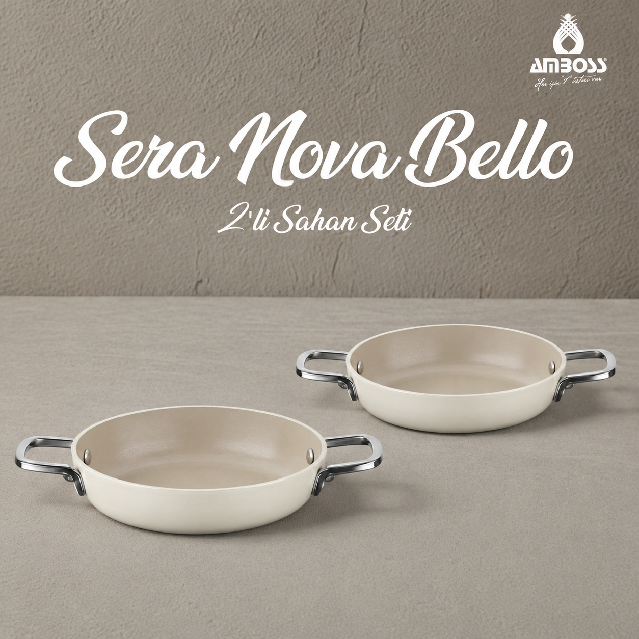 Amboss Sera Nova Bello 2 Parça Seramik Sahan Seti 20-22 cm – Latte