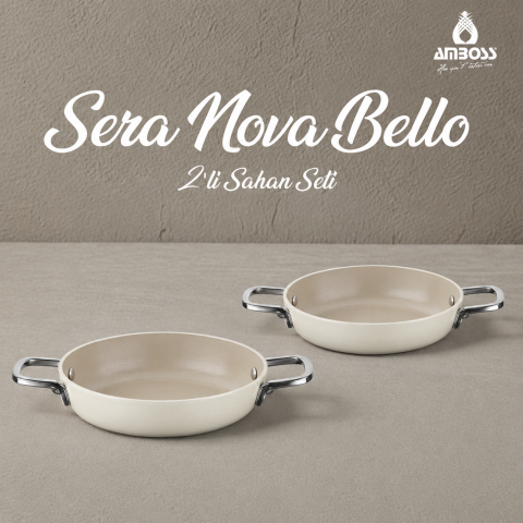 Amboss Sera Nova Bello 2 Parça Seramik Sahan Seti 20-22 cm – Latte