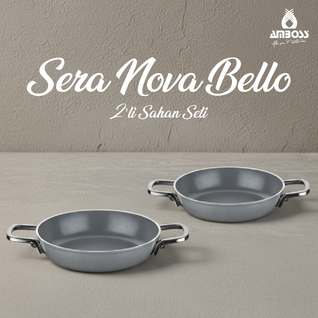 Amboss Sera Nova Bello 2 Parça Seramik Sahan Seti 20-22 cm – Gri