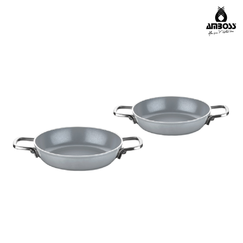 Amboss Sera Nova Bello 2 Parça Seramik Sahan Seti 20-22 cm – Gri