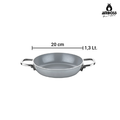 Amboss Sera Nova Bello 2 Parça Seramik Sahan Seti 20-22 cm – Gri