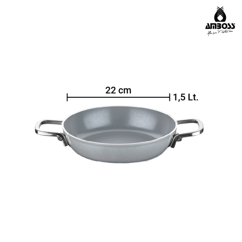 Amboss Sera Nova Bello 2 Parça Seramik Sahan Seti 20-22 cm – Gri