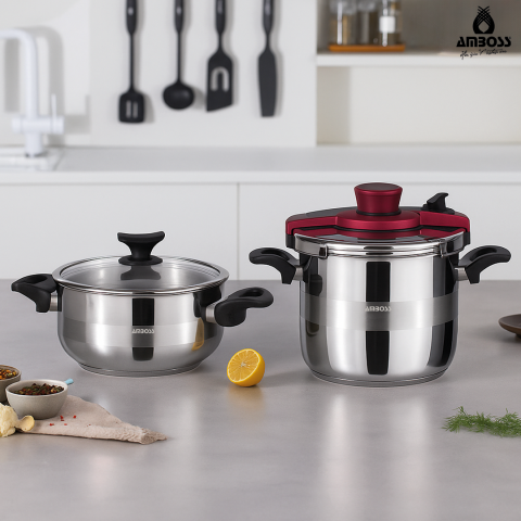 Ametist 4 Parça Matik İndüksiyon Uyumlu Paslanmaz Çelik Düdüklü Seti