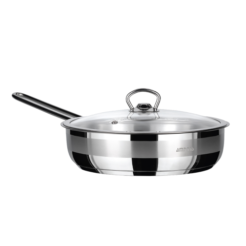 Amboss Saphire Paslanmaz Çelik Kapaklı Tava 24x6 cm