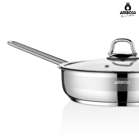 Amboss Saphire Paslanmaz Çelik Kapaklı Tava 26x7 cm