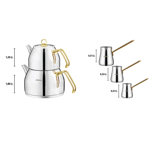 Amboss Dıamond Paslanmaz Çelik 18 Parça Çeyiz Seti ( Gold )
