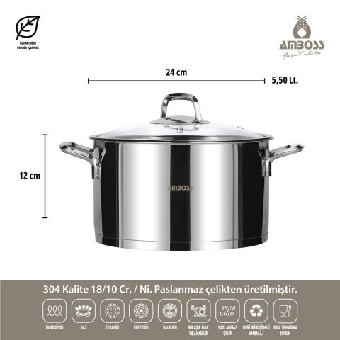 Amboss Diamond Paslanmaz Çelik Kulplu 18 Parça Çeyiz Seti