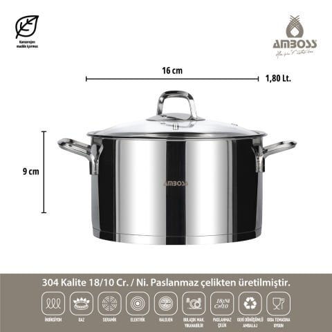 Amboss Diamond Paslanmaz Çelik Kulplu 18 Parça Çeyiz Seti