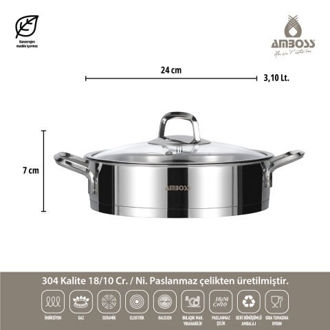 Amboss Diamond Paslanmaz Çelik Kulplu 18 Parça Çeyiz Seti