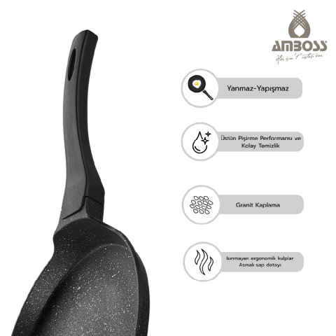 Amboss Mocca Granit Krep Tavası 26 cm