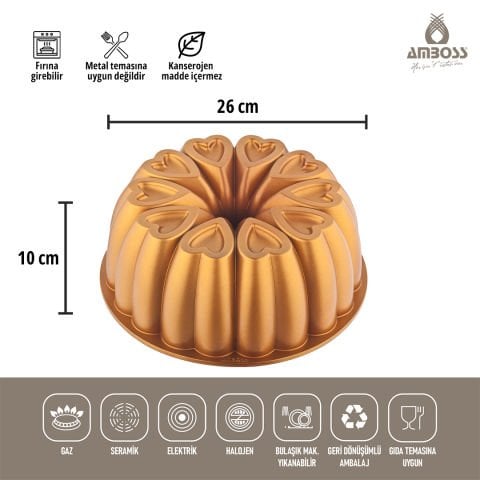 Amboss Ametist Titanyum Kaplama Döküm Kek Kalıbı - Sarı