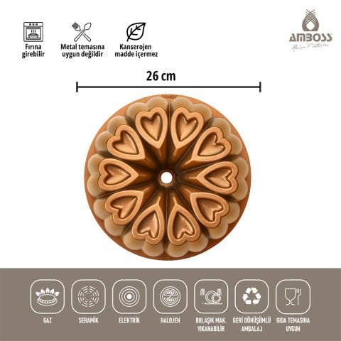 Amboss Ametist Titanyum Kaplama Döküm Kek Kalıbı - Sarı