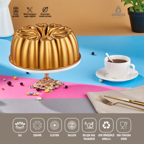 Amboss Ametist Titanyum Kaplama Döküm Kek Kalıbı - Sarı