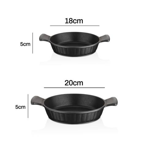 Amboss Kuvars 2 Parça Döküm Titanyum Kaplama Sahan Seti 18 - 20 cm