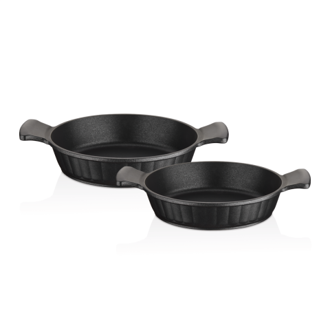 Amboss Kuvars 2 Parça Döküm Titanyum Kaplama Sahan Seti 18 - 20 cm