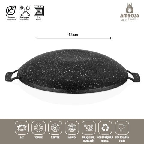 Amboss Violet Yanmaz Yapışmaz Döküm Sac Kavurma & Gözleme Tavası