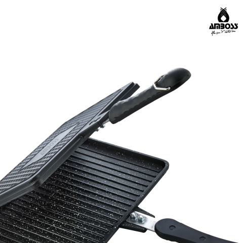 Amboss Kuvars Ocak Üstü Döküm Tost Tavası 25x18 cm