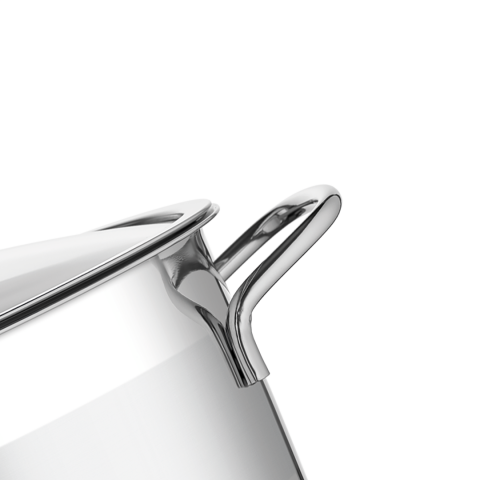 Amboss Saphire Paslanmaz Çelik 20 cm Cam Kapaklı Derin Tencere