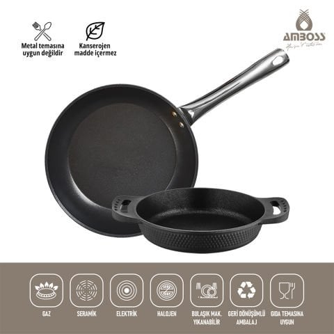 Amboss Larin 24 Cm Tava - 18 Cm Sahan Seti