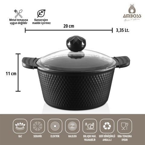 Amboss Capella 17 parça Döküm ve Çelik Tencere Seti