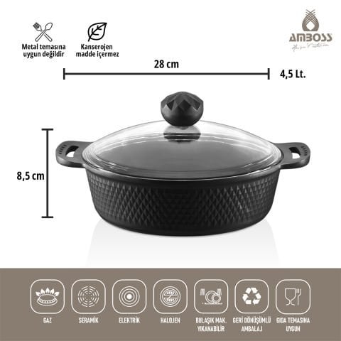 Amboss Capella 17 parça Döküm ve Çelik Tencere Seti