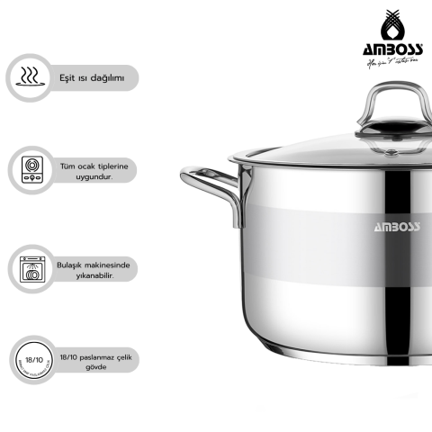 Amboss Luna 4 Parça Tencere Sütlük Sosluk Seti
