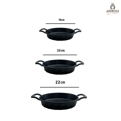 Amboss Kuvars 3 Parça Döküm Yanmaz Yapışmaz (tava) Sahan Set