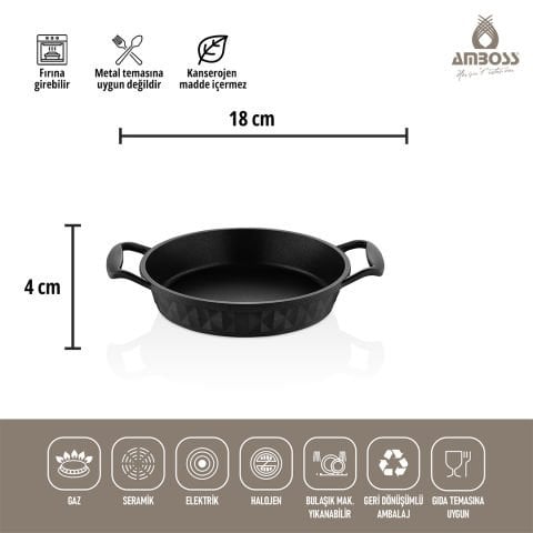 Amboss Kuvars 3 Parça Döküm Yanmaz Yapışmaz (tava) Sahan Set