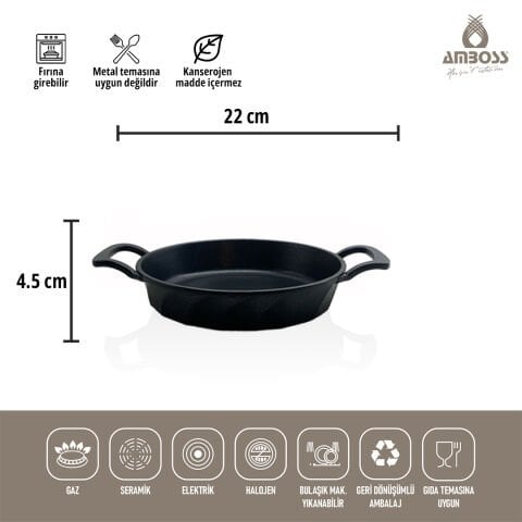 Amboss Kuvars 3 Parça Döküm Yanmaz Yapışmaz (tava) Sahan Set