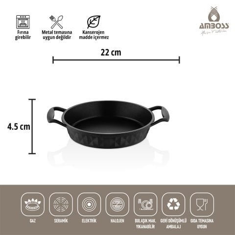 Amboss Kuvars 3 Parça Döküm Yanmaz Yapışmaz (tava) Sahan Set