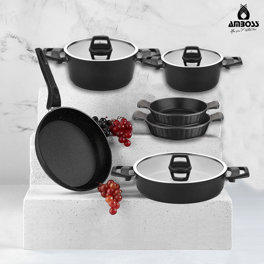 Amboss Cosmos 9 Parça Titanyum Kaplama Tencere Sahan Seti
