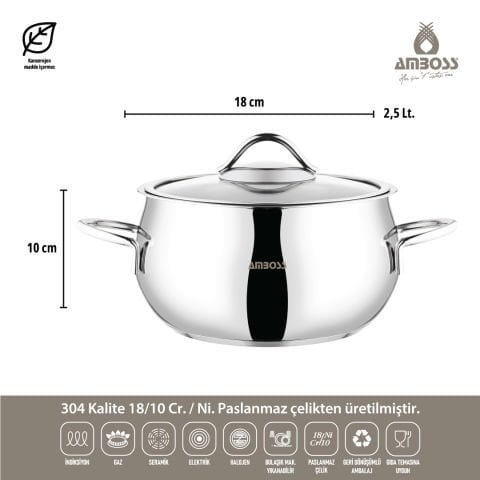 Amboss Moon 10 Parça Paslanmaz Çelik Tencere Seti