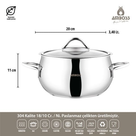 Amboss Moon 10 Parça Paslanmaz Çelik Tencere Seti