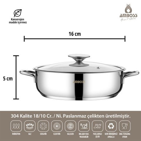 Amboss Cool 6 Parça Paslanmaz Çelik Sahan ( Omlet ) Seti