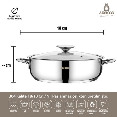 Amboss Cool 6 Parça Paslanmaz Çelik Sahan ( Omlet ) Seti