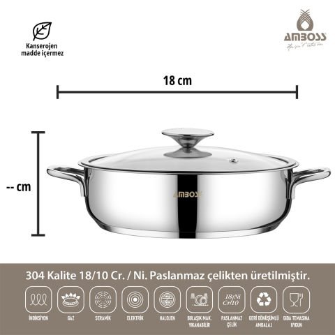 Amboss Cool 6 Parça Paslanmaz Çelik Sahan ( Omlet ) Seti