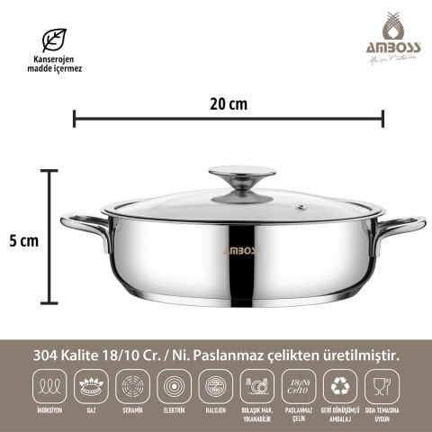 Amboss Cool 6 Parça Paslanmaz Çelik Sahan ( Omlet ) Seti