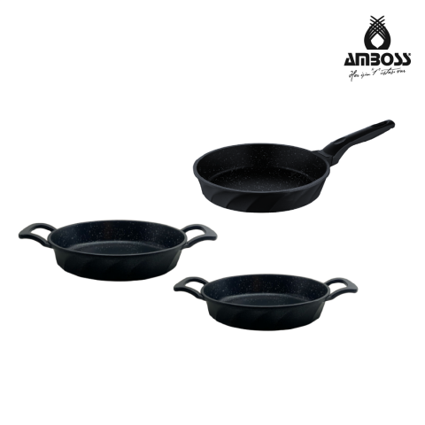 Amboss Mixta 3 Parça Döküm 18 cm Tava 18-20 cm Sahan Seti