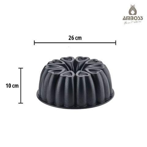 Amboss 10  Parça Paslanmaz Çelik Çok Amaçlı Kase Seti ve Döküm Yanmaz Yapışmaz Siyah Kek Kalıbı