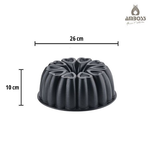 Amboss 10  Parça Paslanmaz Çelik Çok Amaçlı Kase Seti ve Döküm Yanmaz Yapışmaz Siyah Kek Kalıbı