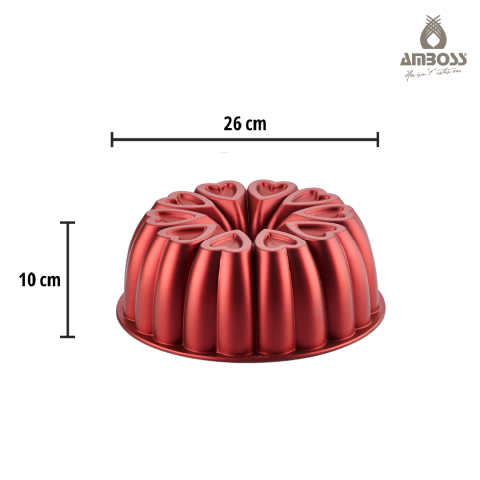 Amboss Bake with Love 10 Parça Karıştırma Kabı & Döküm Kek Kalıbı – Kırmızı