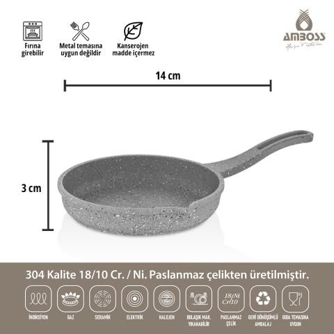Amboss Bellus Midi 5 Parça Döküm Tencere Seti - Gri