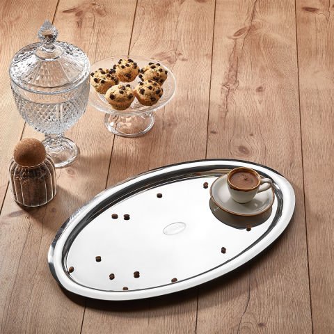 Enio Çeyiz Seti Gri Kulplu + Emerald Sunum, Çay ve Servis Tepsi Hediye !