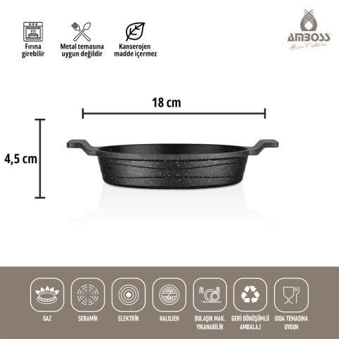 Amboss Astral 3 Parça Granit Döküm Sahan Omlet Seti (tava)