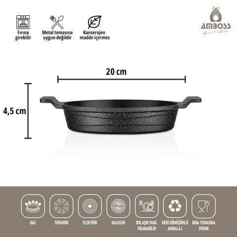 Amboss Astral 3 Parça Granit Döküm Sahan Omlet Seti (tava)