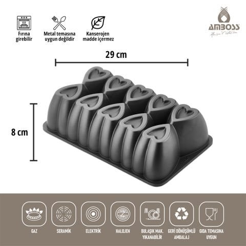 Ametist 2 Parça Döküm Kek Kalıbı ( Siyah )