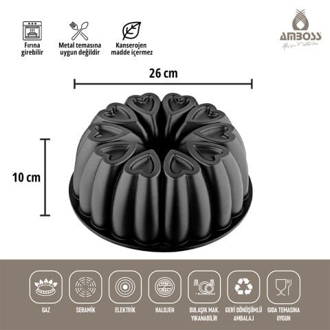 Ametist 2 Parça Döküm Kek Kalıbı ( Siyah )