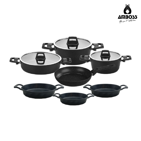 Amboss Hera 10 Parça Granit Tencere Döküm Sahan Seti