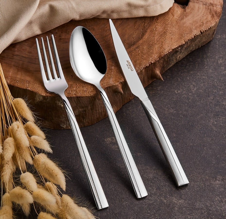 Amboss Dorado 18 Parça 6 Kişilik Paslanmaz Çelik Çatal Kaşık Bıçak Seti Kutulu